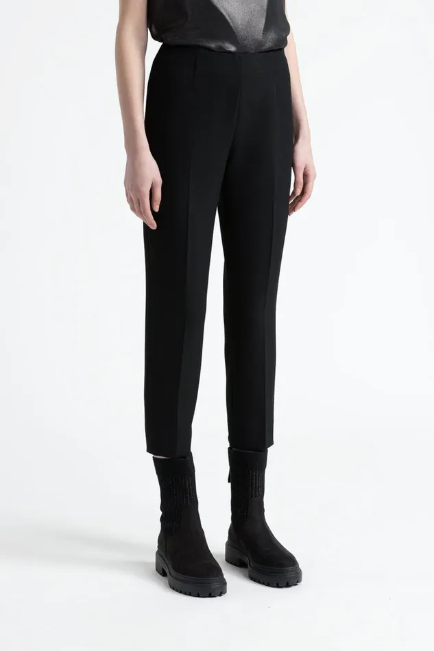 Peserico Trousers Woman TwoWay Stretch Fabric Trousers Black