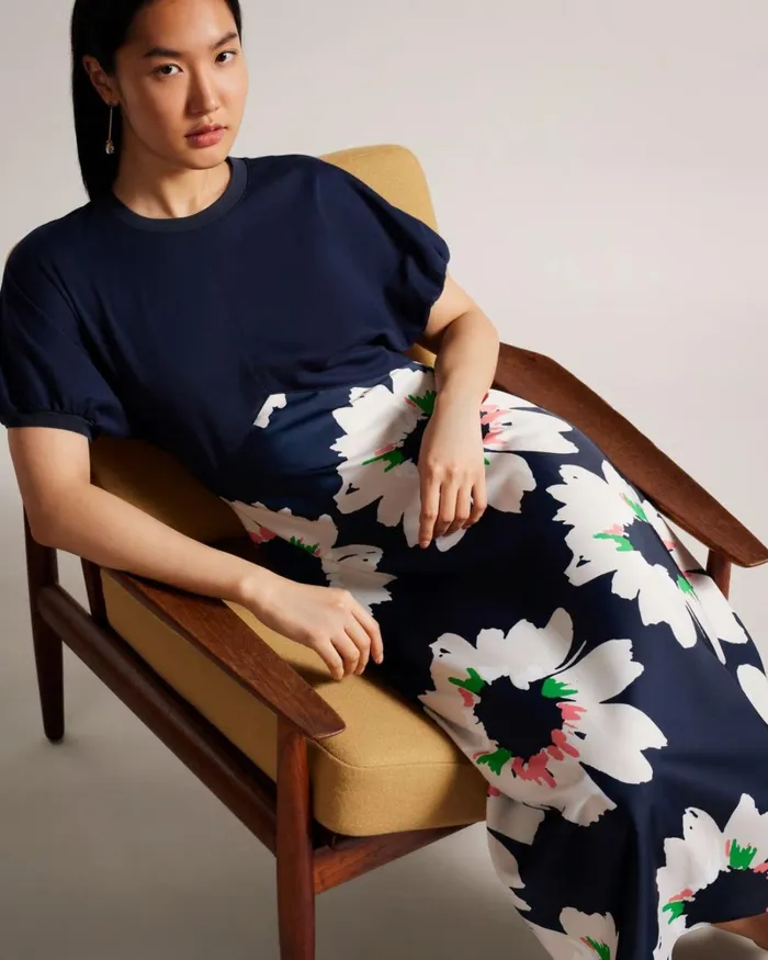 Ponte Top Dress With Midi Skirt Dark Navy Women Ted Baker Clothing Ponte Top Dress With Midi Skirt Dark Navy Women Ted Baker Clothing