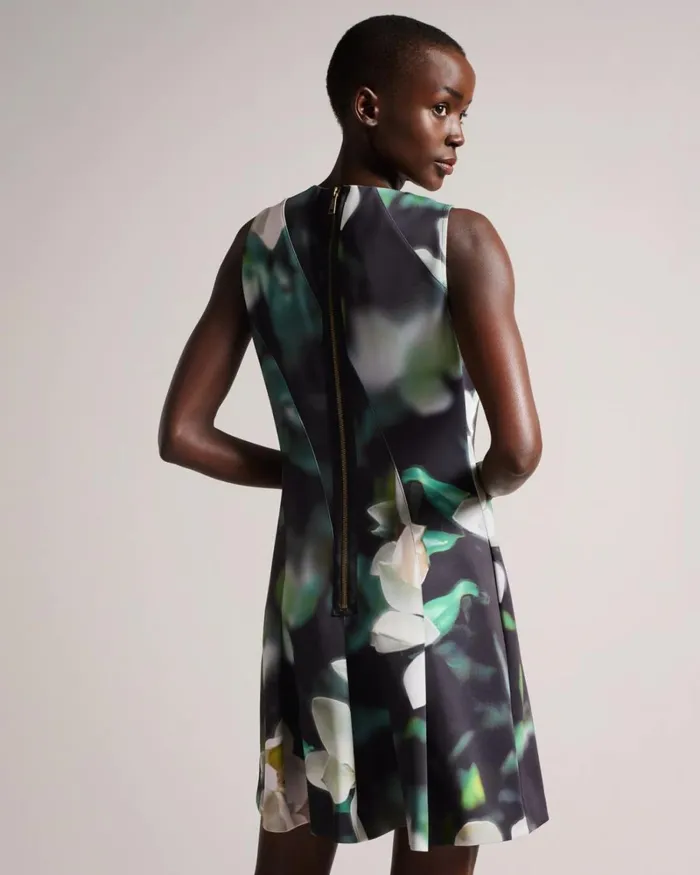 Printed Neoprene Skater Dress Black Women Ted Baker Dresses Printed Neoprene Skater Dress Black Women Ted Baker Dresses