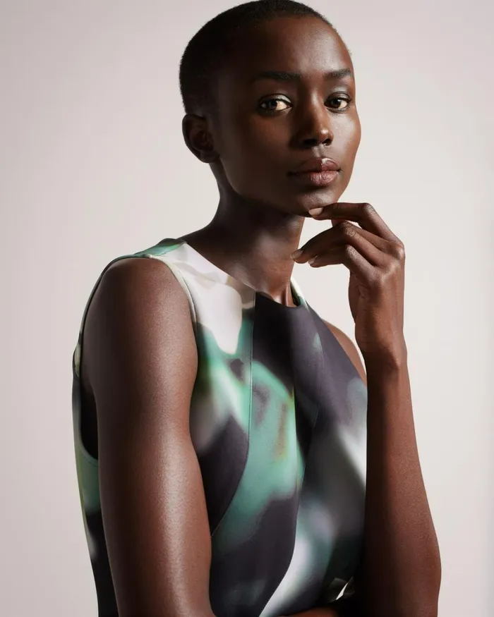 Printed Neoprene Skater Dress Black Women Ted Baker Dresses Printed Neoprene Skater Dress Black Women Ted Baker Dresses