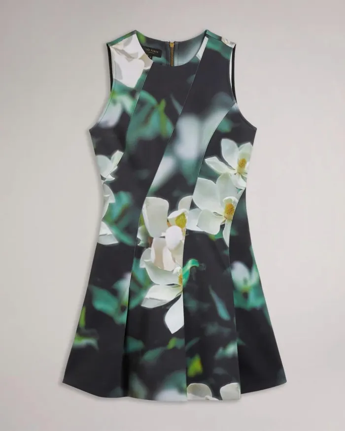 Printed Neoprene Skater Dress Black Women Ted Baker Dresses Printed Neoprene Skater Dress Black Women Ted Baker Dresses
