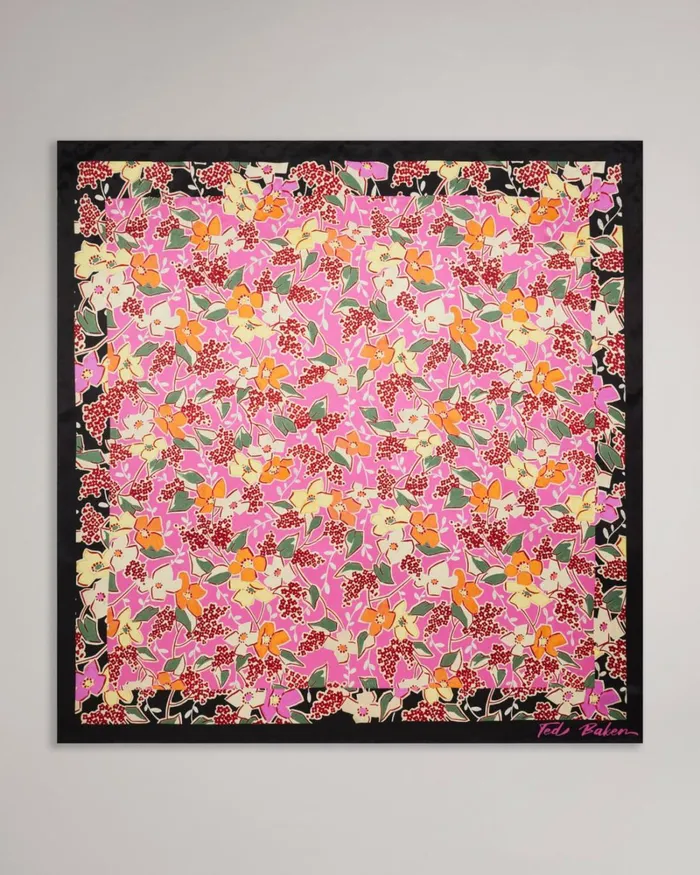 Pure Silk Vibrant Floral Scarf Pale Purplele Women Ted Baker Scarves