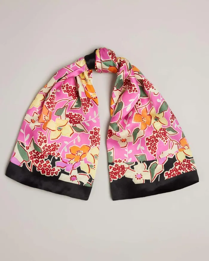 Pure Silk Vibrant Floral Scarf Pale Purplele Women Ted Baker Scarves Pure Silk Vibrant Floral Scarf Pale Purplele Women Ted Baker Scarves