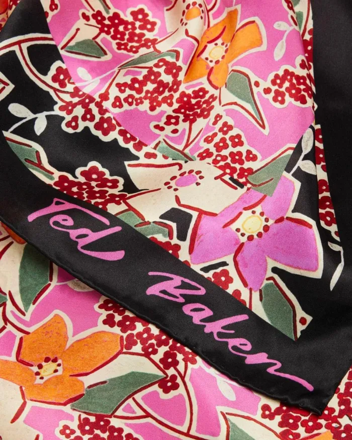 Pure Silk Vibrant Floral Scarf Pale Purplele Women Ted Baker Scarves Pure Silk Vibrant Floral Scarf Pale Purplele Women Ted Baker Scarves
