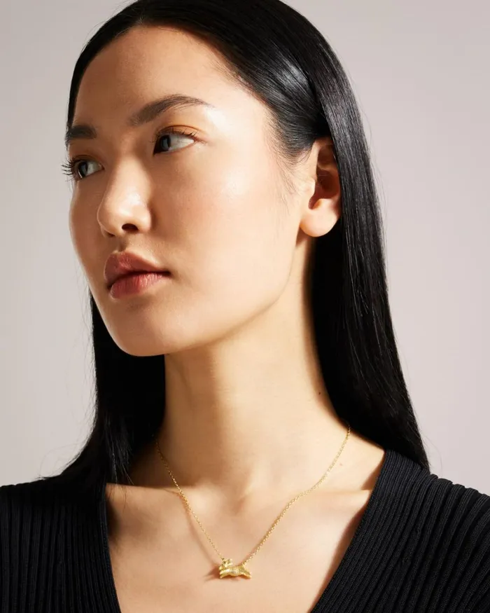 Rabbit Pendant Necklace Gold Color Women Ted Baker Jewelry Rabbit Pendant Necklace Gold Color Women Ted Baker Jewelry