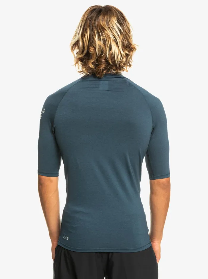 Rashguards Men Quiksilver All Time Short Sleeve Upf 50 Rashguard Navy Blazer Heather Rashguards Men Quiksilver All Time Short Sleeve Upf 50 Rashguard Navy Blazer Heather