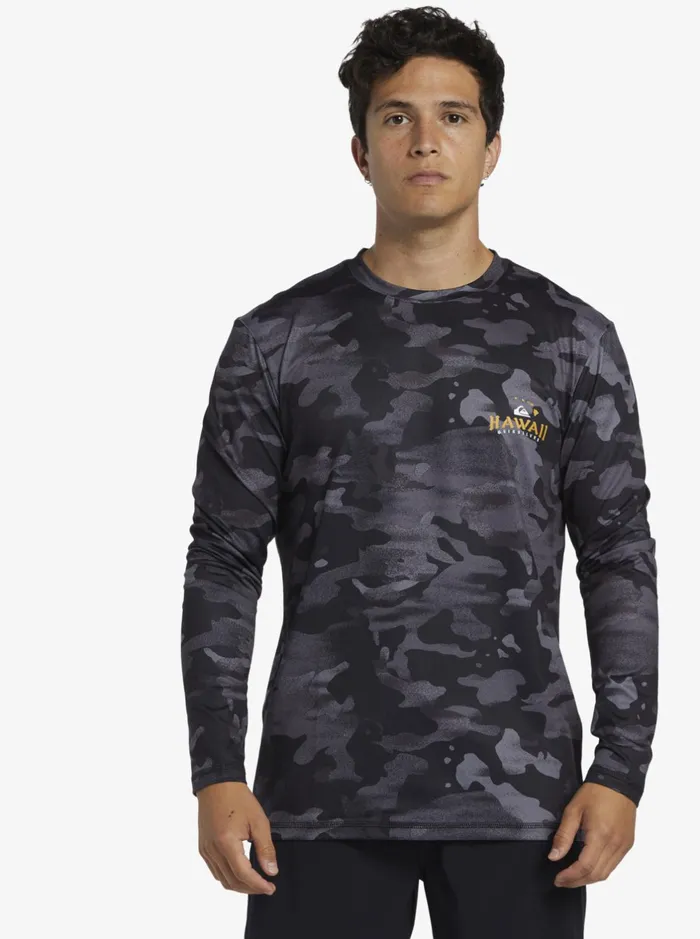 Rashguards Men Quiksilver Hi Royalty Surf Long Sleeve Upf 50 Surf TShirt Hi Camo Black Rashguards Men Quiksilver Hi Royalty Surf Long Sleeve Upf 50 Surf TShirt Hi Camo Black