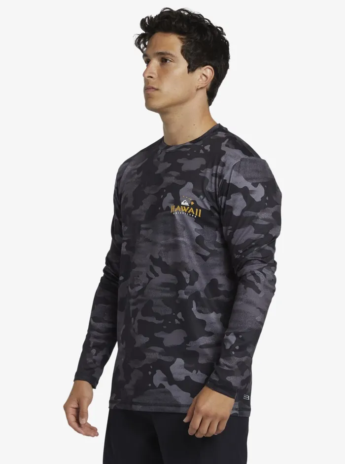 Rashguards Men Quiksilver Hi Royalty Surf Long Sleeve Upf 50 Surf TShirt Hi Camo Black Rashguards Men Quiksilver Hi Royalty Surf Long Sleeve Upf 50 Surf TShirt Hi Camo Black