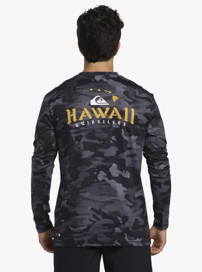 Rashguards Men Quiksilver Hi Royalty Surf Long Sleeve Upf 50 Surf TShirt Hi Camo Black Rashguards Men Quiksilver Hi Royalty Surf Long Sleeve Upf 50 Surf TShirt Hi Camo Black