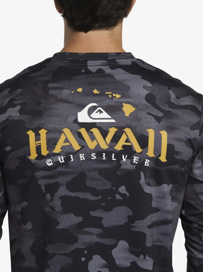 Rashguards Men Quiksilver Hi Royalty Surf Long Sleeve Upf 50 Surf TShirt Hi Camo Black Rashguards Men Quiksilver Hi Royalty Surf Long Sleeve Upf 50 Surf TShirt Hi Camo Black