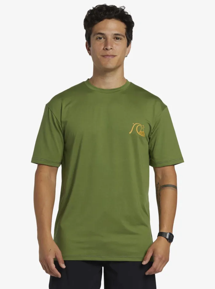 Rashguards Men Quiksilver Mix Session Upf 50 Short Sleeve Surf Tee Dill Rashguards Men Quiksilver Mix Session Upf 50 Short Sleeve Surf Tee Dill
