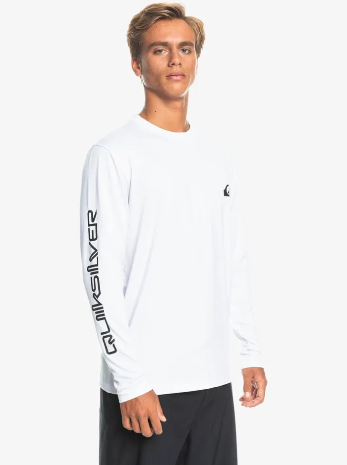 Rashguards Men Quiksilver Omni Session Long Sleeve Upf 50 Surf TShirt White Rashguards Men Quiksilver Omni Session Long Sleeve Upf 50 Surf TShirt White