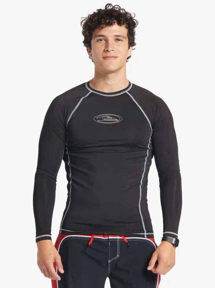 Rashguards Men Quiksilver Saturn Protection Long Sleeve Upf 50 Rashguard For Men Black Rashguards Men Quiksilver Saturn Protection Long Sleeve Upf 50 Rashguard For Men Black