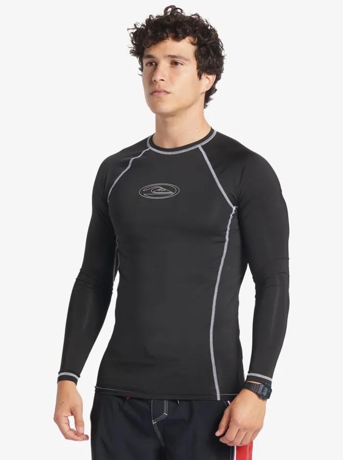 Rashguards Men Quiksilver Saturn Protection Long Sleeve Upf 50 Rashguard For Men Black Rashguards Men Quiksilver Saturn Protection Long Sleeve Upf 50 Rashguard For Men Black