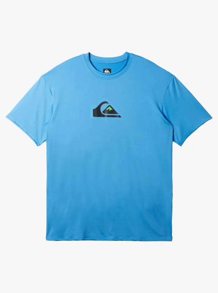 Rashguards Men Quiksilver Solid Streak Short Sleeve Upf 50 Surf Tee Azure Blue Rashguards Men Quiksilver Solid Streak Short Sleeve Upf 50 Surf Tee Azure Blue