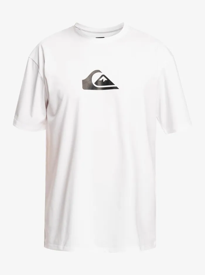 Rashguards Men Quiksilver Solid Streak Short Sleeve Upf 50 Surf Tee White