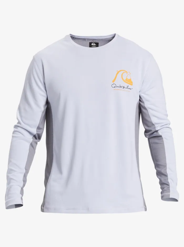 Rashguards Men Quiksilver Waterman Bamboo Check 2 Upf 50 Long Sleeve Surf Tee White Rashguards Men Quiksilver Waterman Bamboo Check 2 Upf 50 Long Sleeve Surf Tee White