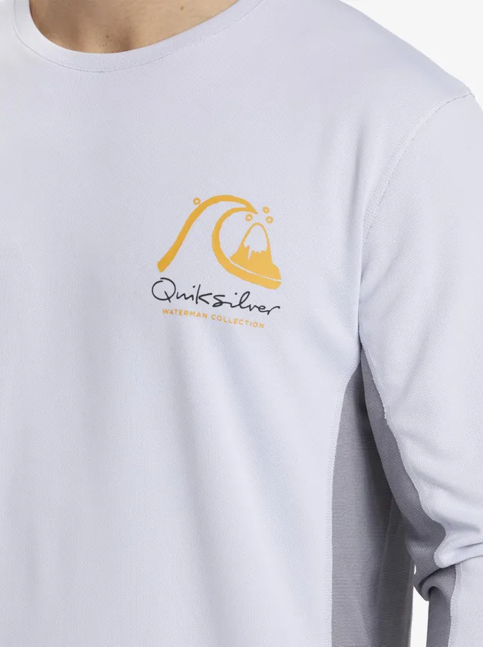 Rashguards Men Quiksilver Waterman Bamboo Check 2 Upf 50 Long Sleeve Surf Tee White Rashguards Men Quiksilver Waterman Bamboo Check 2 Upf 50 Long Sleeve Surf Tee White