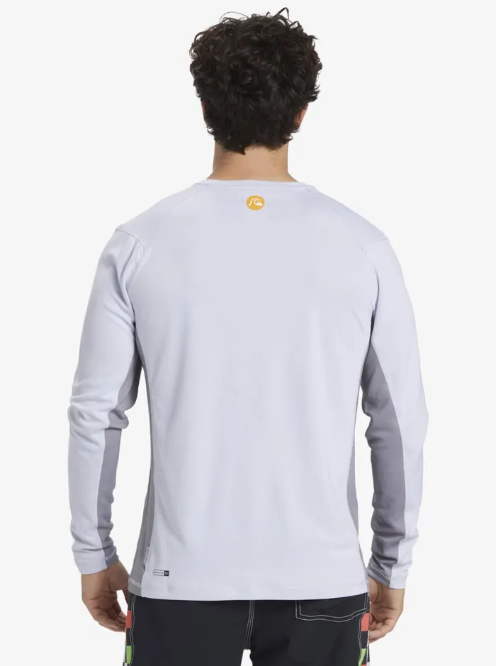 Rashguards Men Quiksilver Waterman Bamboo Check 2 Upf 50 Long Sleeve Surf Tee White Rashguards Men Quiksilver Waterman Bamboo Check 2 Upf 50 Long Sleeve Surf Tee White
