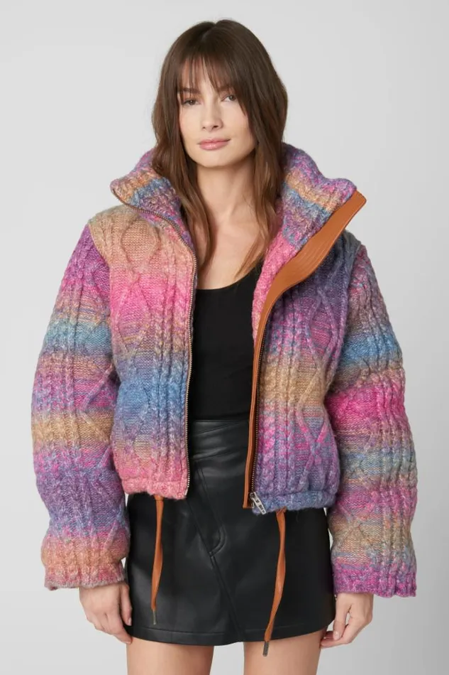 Roll Over Sweater Puffer Women Blank NYC Jackets