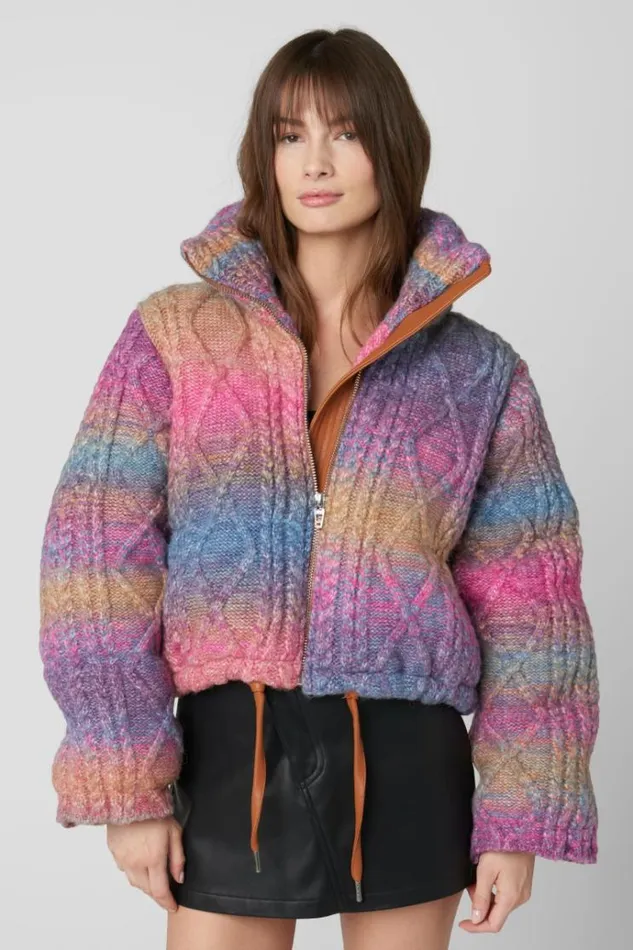 Roll Over Sweater Puffer Women Blank NYC Jackets