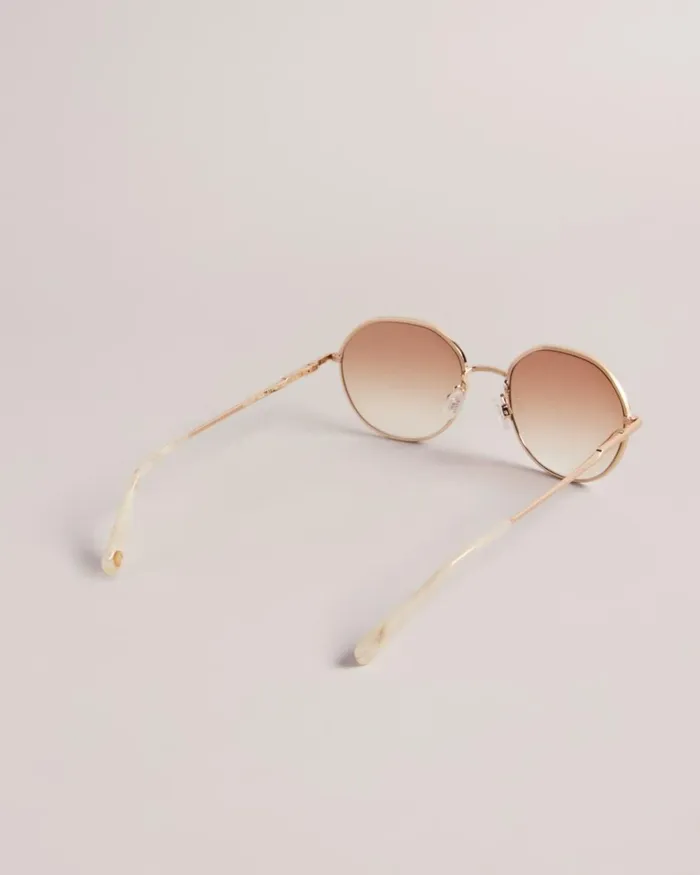 Round Frame Sunglasses Gold Color Women Ted Baker Sunglasses