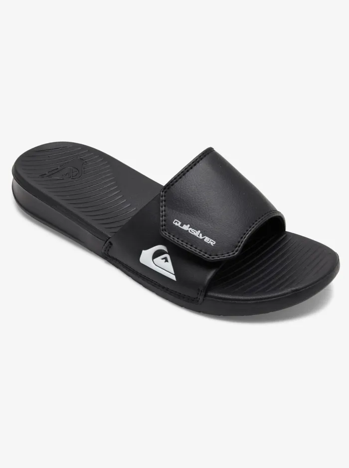 Sandals Men Quiksilver Bright Coast Adjustable Slides Blackwhiteblack