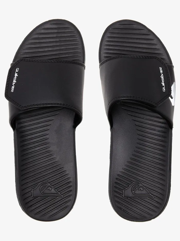 Sandals Men Quiksilver Bright Coast Adjustable Slides Blackwhiteblack Sandals Men Quiksilver Bright Coast Adjustable Slides Blackwhiteblack