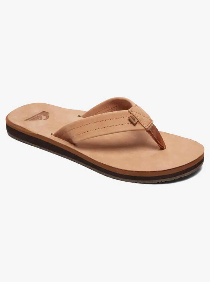 Sandals Men Quiksilver Erreka Leather Sandals Tan 8211 Solid