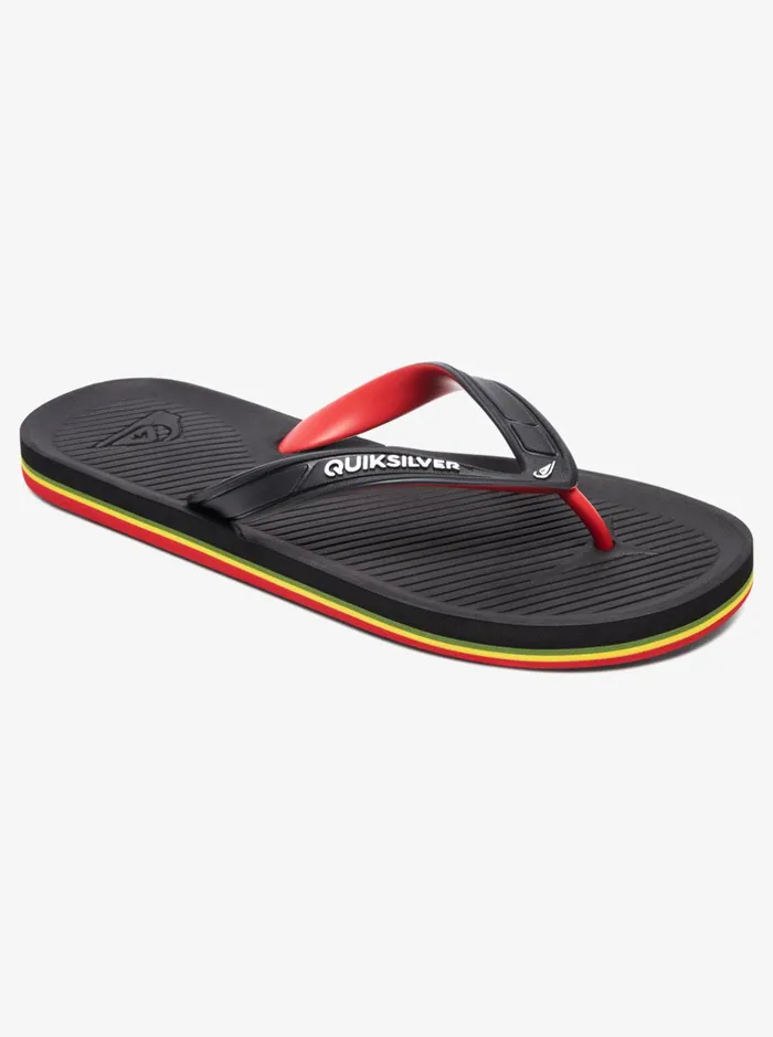 Sandals Men Quiksilver Haleiwa FlipFlops Blackredgreen
