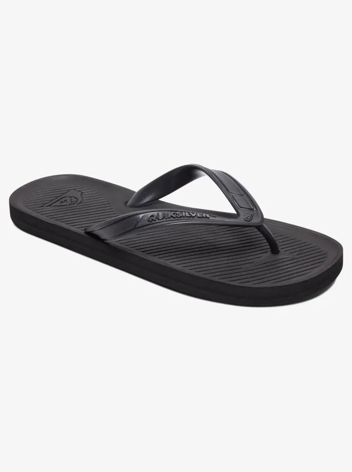 Sandals Men Quiksilver Haleiwa FlipFlops Solid Black