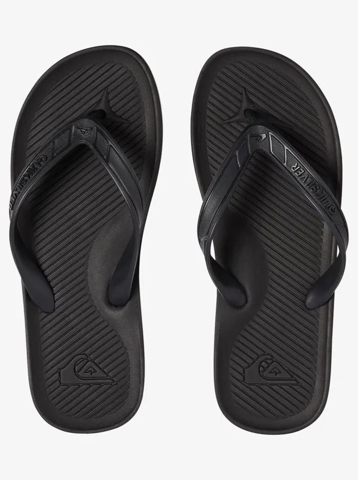 Sandals Men Quiksilver Haleiwa FlipFlops Solid Black Sandals Men Quiksilver Haleiwa FlipFlops Solid Black