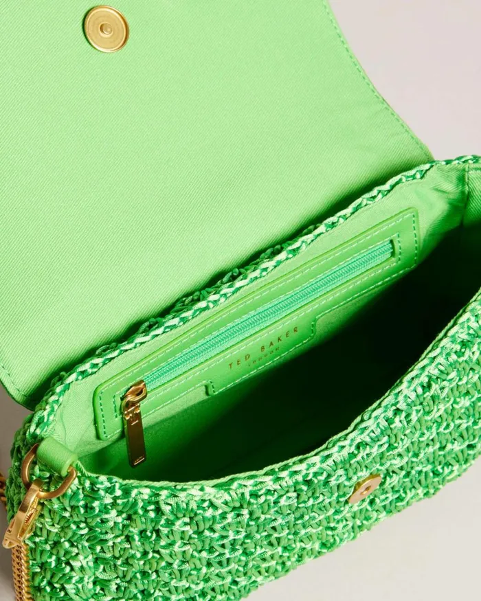 Satin Crochet Crossbody Bag Green Women Ted Baker Bags Satin Crochet Crossbody Bag Green Women Ted Baker Bags