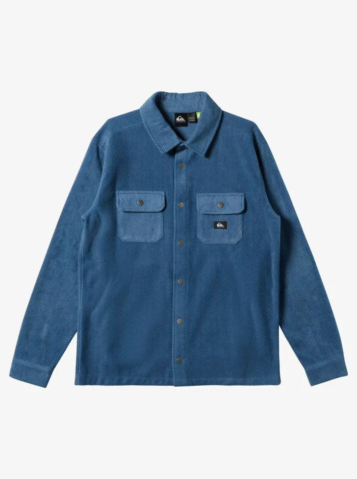 Shirts and Polos Men Quiksilver Surf Days Long Sleeve Fleece Shirt Midnight Navy Surf Days