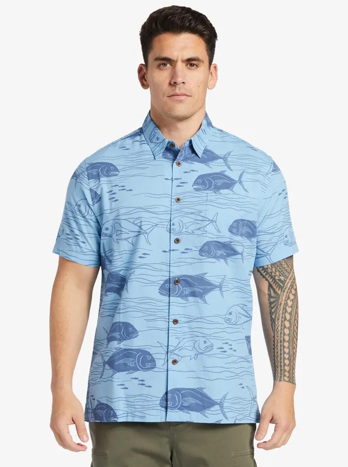 Shirts and Polos Men Quiksilver Waterman Dive Sites Woven Shirt Dusk Blue Dive Sites Shirts and Polos Men Quiksilver Waterman Dive Sites Woven Shirt Dusk Blue Dive Sites