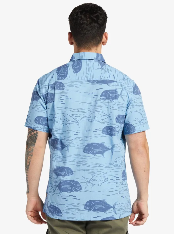 Shirts and Polos Men Quiksilver Waterman Dive Sites Woven Shirt Dusk Blue Dive Sites Shirts and Polos Men Quiksilver Waterman Dive Sites Woven Shirt Dusk Blue Dive Sites