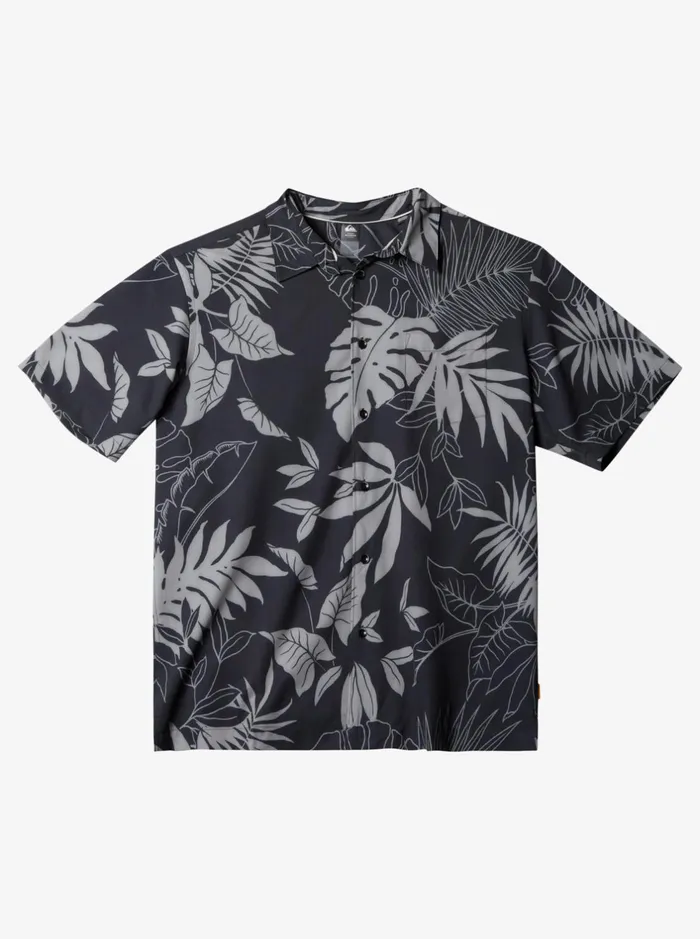 Shirts and Polos Men Quiksilver Waterman Last Island Short Sleeve Shirt Black Last Island