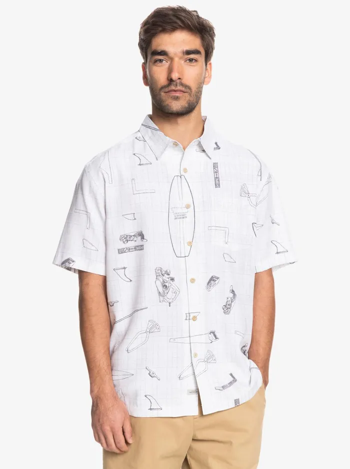 Shirts and Polos Men Quiksilver Waterman Master Crafter Short Sleeve Shirt White Master Crafter Shirts and Polos Men Quiksilver Waterman Master Crafter Short Sleeve Shirt White Master Crafter