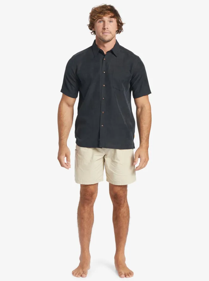 Shirts and Polos Men Quiksilver Waterman Waterman Manele Bay Short Sleeve Shirt Black Shirts and Polos Men Quiksilver Waterman Waterman Manele Bay Short Sleeve Shirt Black