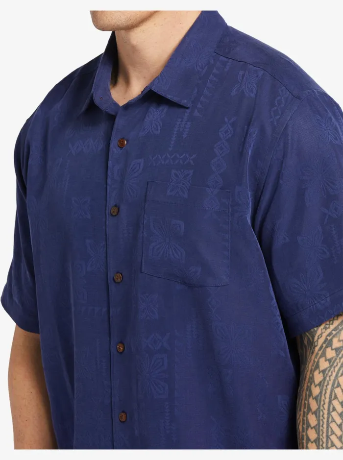 Shirts and Polos Men Quiksilver Waterman Waterman Manele Bay Short Sleeve Shirt Medieval Blue Shirts and Polos Men Quiksilver Waterman Waterman Manele Bay Short Sleeve Shirt Medieval Blue