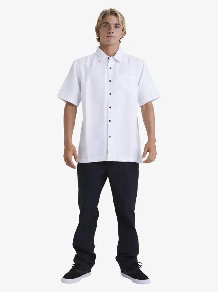 Shirts and Polos Men Quiksilver Waterman Waterman Manele Bay Short Sleeve Shirt White Shirts and Polos Men Quiksilver Waterman Waterman Manele Bay Short Sleeve Shirt White