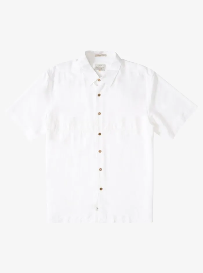 Shirts and Polos Men Quiksilver Waterman Waterman Tahiti Palms Premium AntiWrinkle Shirt White Shirts and Polos Men Quiksilver Waterman Waterman Tahiti Palms Premium AntiWrinkle Shirt White