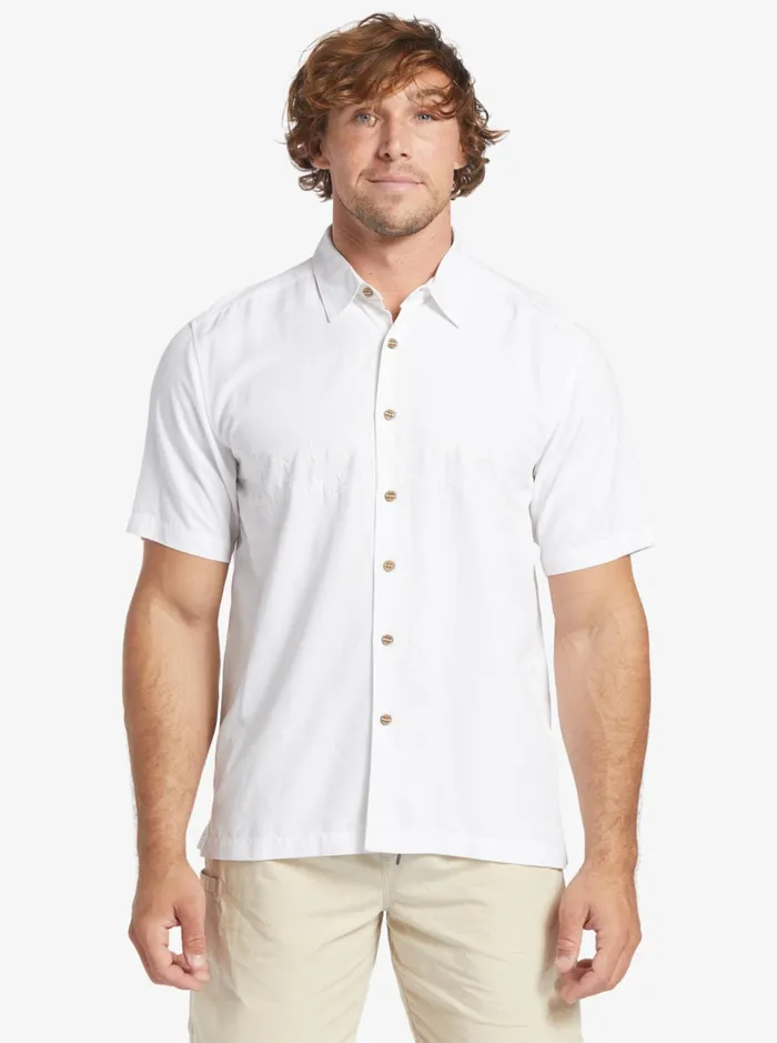 Shirts and Polos Men Quiksilver Waterman Waterman Tahiti Palms Premium AntiWrinkle Shirt White Shirts and Polos Men Quiksilver Waterman Waterman Tahiti Palms Premium AntiWrinkle Shirt White