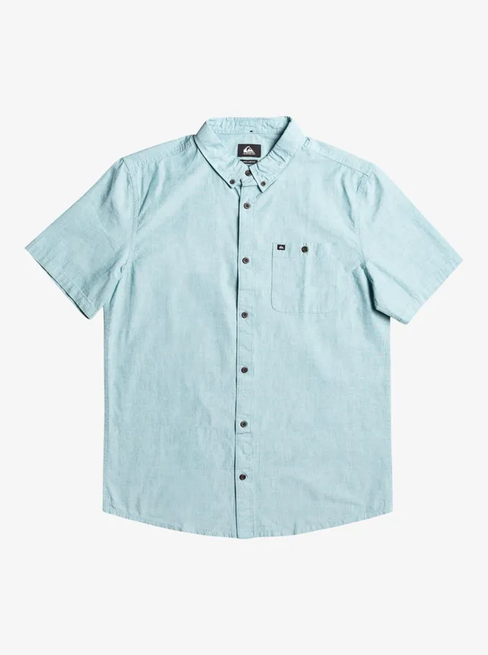 Shirts and Polos Men Quiksilver Winfall Short Sleeve Shirt Moroccan Blue