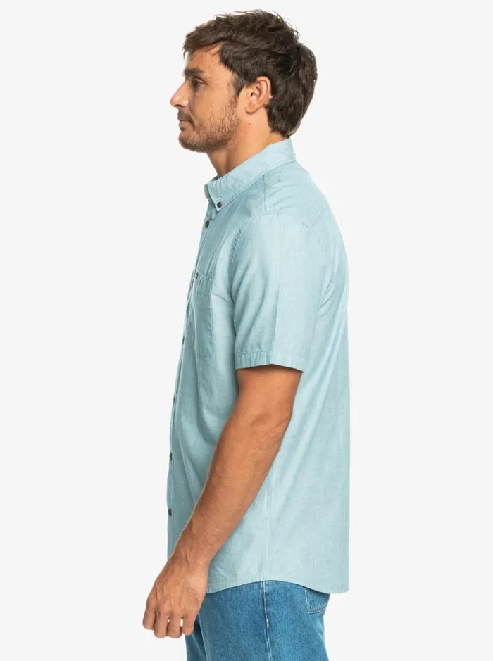 Shirts and Polos Men Quiksilver Winfall Short Sleeve Shirt Moroccan Blue Shirts and Polos Men Quiksilver Winfall Short Sleeve Shirt Moroccan Blue