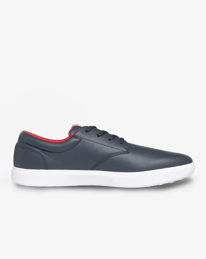 Shoes Lace Up TravisMathew THE WILDCARD LEATHER SPIKELESS GOLF SHOE Navyred