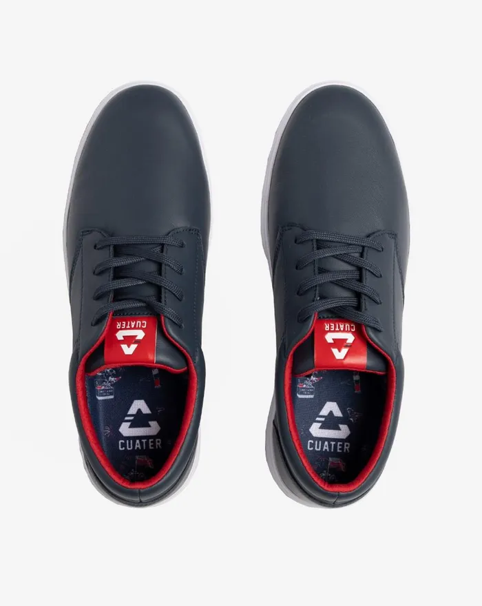 Shoes Lace Up TravisMathew THE WILDCARD LEATHER SPIKELESS GOLF SHOE Navyred