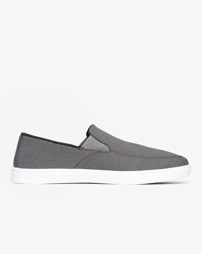 Shoes Slip On TravisMathew PHENOM SLIPON Heather Dark Grey Woven