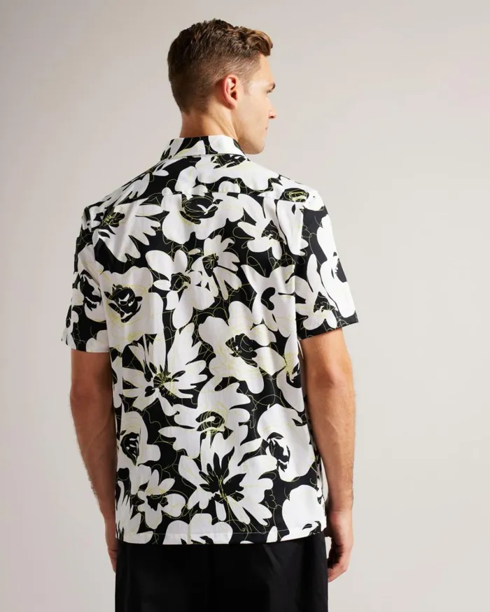 Short Sleeve Floral Print Shirt Light Yellow Men Ted Baker Shirts Short Sleeve Floral Print Shirt Light Yellow Men Ted Baker Shirts