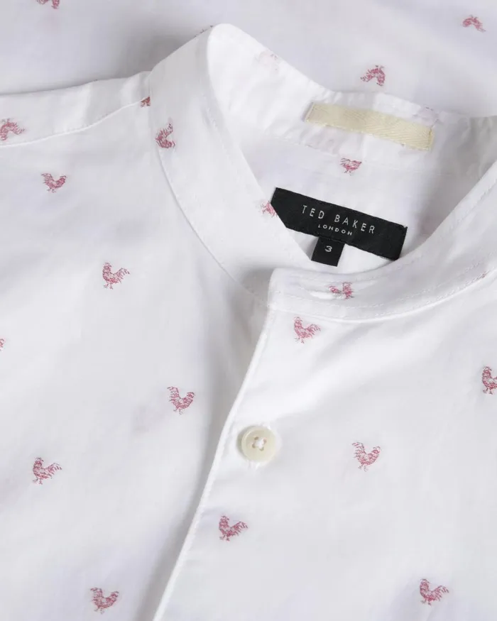 Short Sleeve Grandad Collar Coupe Shirt Pink Men Ted Baker Shirts Short Sleeve Grandad Collar Coupe Shirt Pink Men Ted Baker Shirts